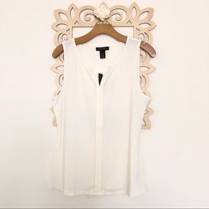 White House Black Market Ivory Sleeveless Blouse